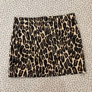 Theory Black and Tan Leopard Mini Skirt
